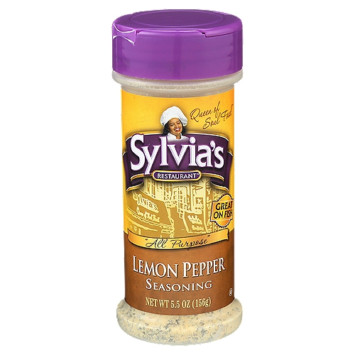 Sylvia's Restaurant Lemon Pepper Seasoning, 5.5 oz