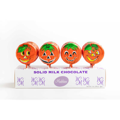 The Madelaine Chocolate Company Solid Milk Chocolate Pumpkin Pop, 1 oz