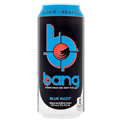 Bang Blue Razz Energy Drink, 16 fl oz, 16 Ounce