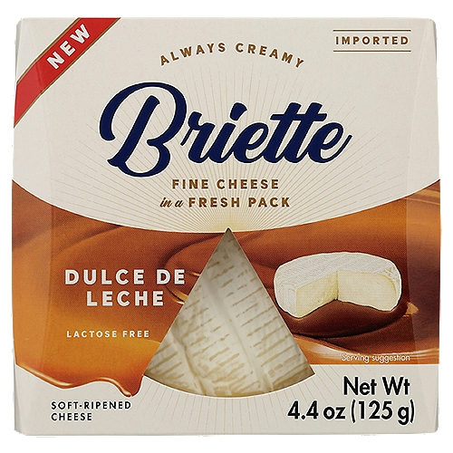 Double Cream Soft Ripened Cheese 60% FIDM (Heat Treated)nnOur master cheesemakers use only fresh milk from local Bavarian farms to make Briette.nInfused with a hint of caramelized flavor, our special fresh pack ensures that our cheese is always creamy and of the highest quality.