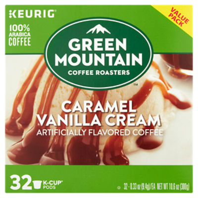 Green Mountain Coffee Roasters Caramel Vanilla Cream Coffee K-Cup Pods Value Pack, 0.33 oz, 32 count