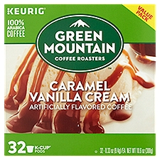 Green Mountain Coffee Roasters K-Cup Pods, Caramel Vanilla Cream Artificially Flavored Coffee, 32 Each