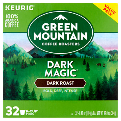 Green Mountain Coffee Roasters Dark Magic Roast Coffee K-Cup Pods Value Pack, 0.40 oz, 32 count