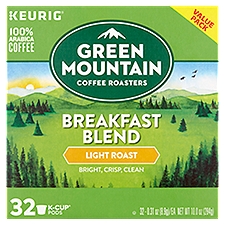 Green Mountain Coffee Roasters Coffee, Breakfast Blend Light Roast, 32 Each