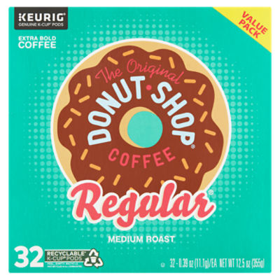 The Original Donut Shop Regular Medium Roast Coffee K-Cup Pods Value Pack, 0.39 oz, 32 count