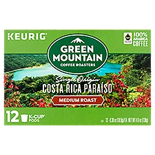 Green Mountain Coffee Roasters Costa Rica Paraíso Medium Roast Coffee K-Cup Pods, 0.38 oz, 12 count