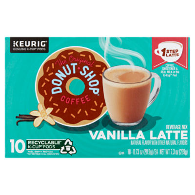 Harmonie Weven domesticeren The Original Donut Shop 1 Step Vanilla Latte Beverage Mix K-Cup Pods, 0.73  oz, 10 count