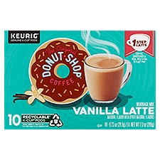 The Original Donut Shop 1 Step Vanilla Latte Beverage Mix K-Cup Pods, 0.73 oz, 10 count