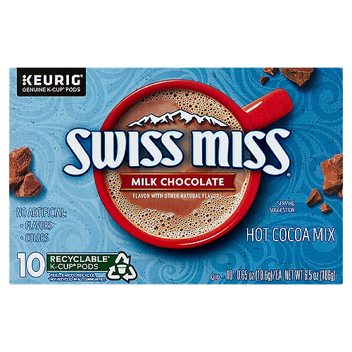 Swiss Miss Milk Chocolate Hot Cocoa Mix K-Cup Pods, 0.65 oz, 10 count