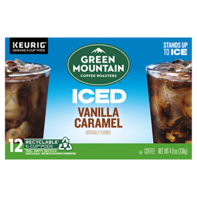 Green Mountain Coffee Roasters Brew Over Ice Vanilla Caramel, Single Serve Keurig  K-Cup Pods, Flavored Iced Coffee, 12 Count