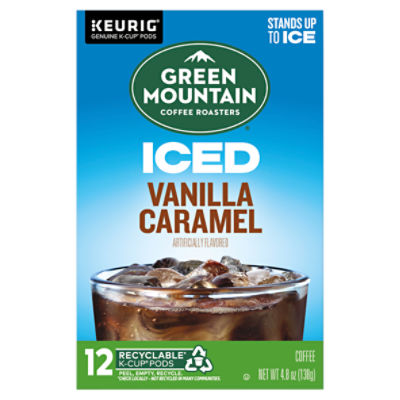 Green Mountain Coffee Roasters Brew Over Ice Vanilla Caramel, Single Serve  Keurig K-Cup Pods, Flavored Iced Coffee, 12 Count