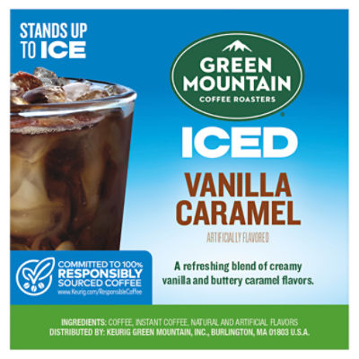 Green Mountain Coffee Roasters Brew Over Ice Vanilla Caramel, Single Serve Keurig  K-Cup Pods, Flavored Iced Coffee, 12 Count