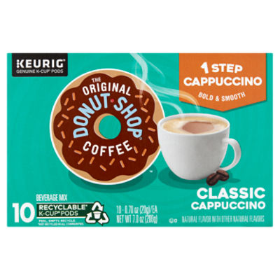 The Original Donut Shop Classic Cappuccino Beverage Mix Coffee K-Cup Pods, 0.70 oz, 10 count