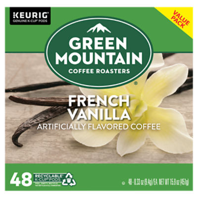 Green Mountain Coffee Roasters French Vanilla Coffee K-Cup Pods Value Pack, 0.33 oz, 48 count