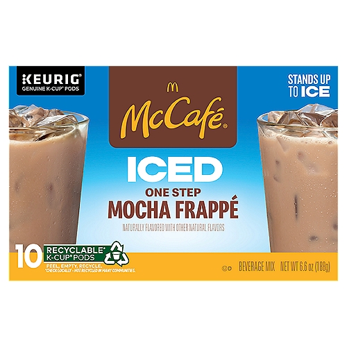 McCafé ICED One Step Mocha Frappé, Keurig Single Serve K-Cup Pods, 10 Count