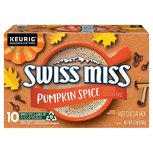 Swiss Miss® Pumpkin Spice Hot Cocoa, Single Serve Keurig® K-Cup® Pods, Hot Cocoa, 10 count