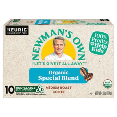 Newman's Own Organic Special Blend Medium Roast Coffee K-Cup Pods, 10 count, 4.0 oz