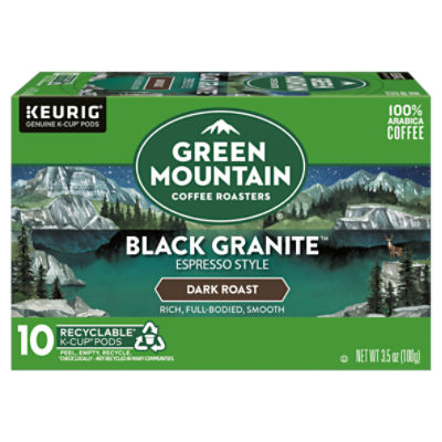 Green Mountain Coffee Roasters Black Granite Dark Roast Coffee K-Cup Pods, 10 count, 3.5 oz