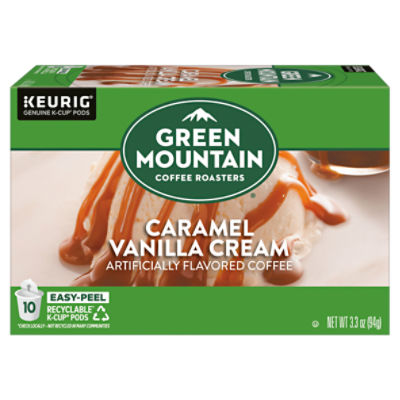 Green Mountain Coffee Roasters Caramel Vanilla Cream Coffee K-Cup Pods, 10 count, 3.3 oz
