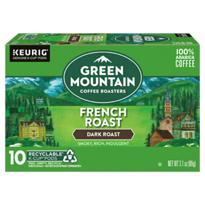 Green Mountain Coffee Roasters French Roast Dark Roast Coffee K-Cup Pods, 10 count, 3.1 oz