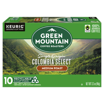 Green Mountain Coffee Roasters Colombia Select Medium Roast Coffee K-Cup Pods, 10 count, 3.3 oz