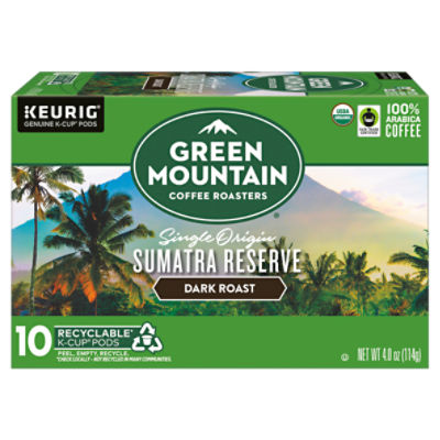 Green Mountain Coffee Roasters Sumatra Reserve Dark Roast Coffee K-Cup Pods, 10 count, 4.0 oz