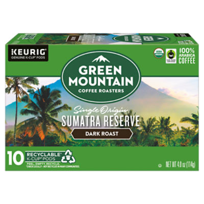 Green Mountain Coffee Roasters Sumatra Reserve Dark Roast Coffee K-Cup Pods, 10 count, 4.0 oz, 4 Ounce