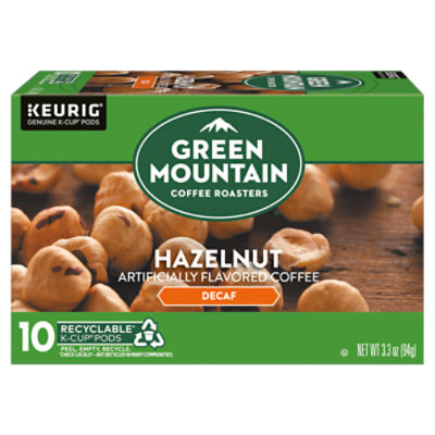 Green Mountain Coffee Roasters Hazelnut Decaf Coffee K-Cup Pods, 10 count, 3.3 oz