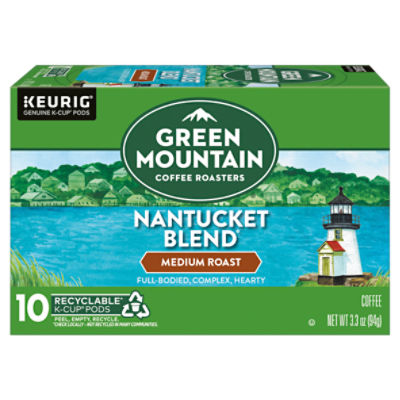 Green Mountain Coffee Roasters Nantucket Blend Medium Roast Coffee K-Cup Pods, 10 count, 3.3 oz
