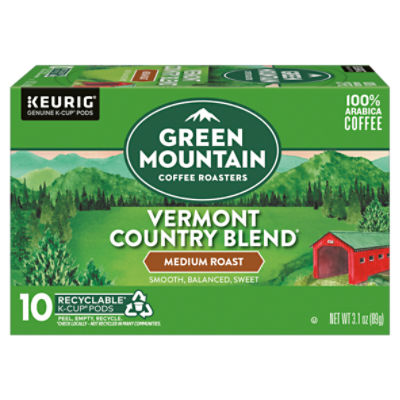 Green Mountain Coffee Roasters Vermont Country Blend Medium Roast K-Cup Pods, 10 count, 3.1 oz