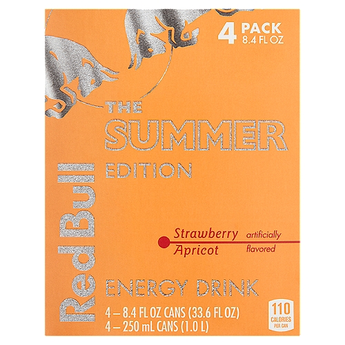 Red Bull The Summer Edition Strawberry Apricot Energy Drink, 8.4 fl oz, 4 count