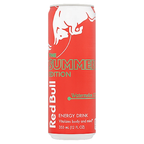 Red Bull The Summer Edition Watermelon Energy Drink, 12 fl oz
Red Bull® The Summer Edition. The taste of watermelon - artificially flavored. The wings of Red Bull.