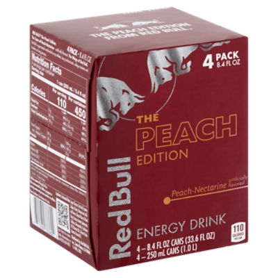 Red Bull Peach-Nectarine Energy Drink, 8.4 fl oz, 4 count