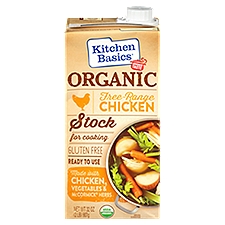 Kitchen Basics Organic Free-Range Chicken Stock for Cooking, 32 Ounce
