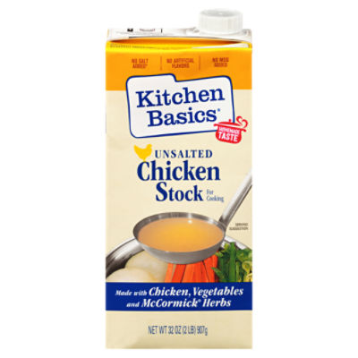 Kitchen Basics Unsalted Chicken Stock, 32 fl oz