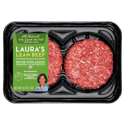 Laura's Lean Beef All Natural 92% Lean 8% Fat Ground Beef, 16 oz
