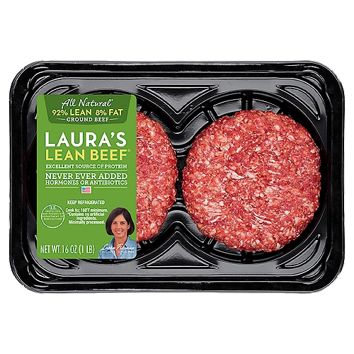 Laura's Lean Beef All Natural 92% Lean 8% Fat Ground Beef, 16 oz