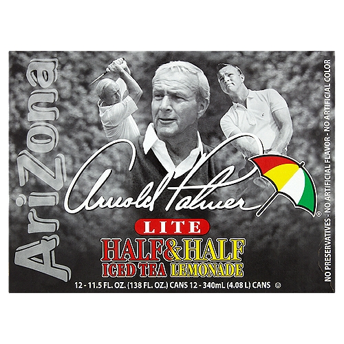 Arizona Arnold Palmer Lite Half & Half Iced Tea Lemonade, 11.5 fl oz, 12 count