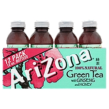 AriZona Green Tea with Ginseng and Honey, 12 oz, 12 count, 144 Fluid ounce