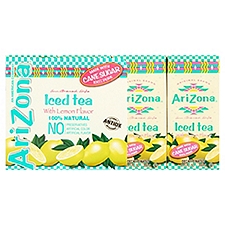AriZona Iced Tea, Sun Brewed Style with Lemon Flavor, 54 Fluid ounce