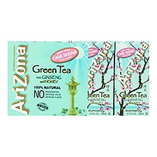AriZona Decaffeinated Green Tea with Ginseng and Honey, 6.75 fl oz, 8 count