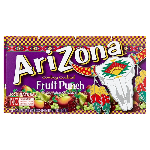 AriZona Fruit Punch Fruit Juice Cocktail, 6.75 fl oz, 8 count