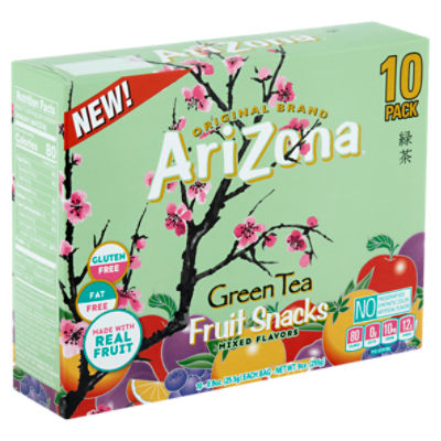 AriZona Mixed Flavors Green Tea Fruit Snacks, 0.9 oz, 10 count