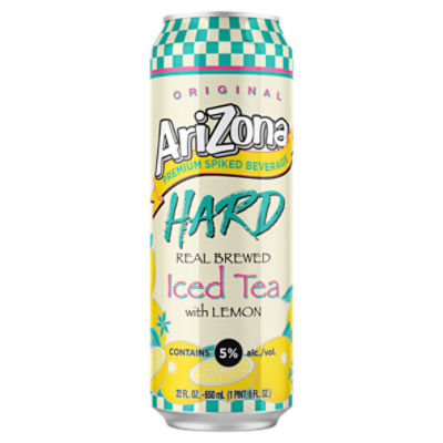 AriZona Original Hard Iced Tea with Lemon Premium Spiked Beverage, 22 fl oz