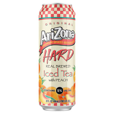 Arizona Original Hard Iced Tea with Peach Premium Spiked Beverage, 22 fl oz