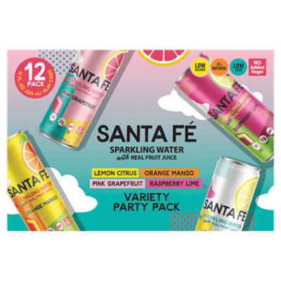 Santa Fé Sparkling Water with Real Fruit Juice Variety Party Pack, 11 fl oz, 12 count