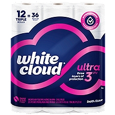 white cloud Ultra 3 Ply Bath Tissue, 12 count