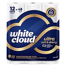 white cloud Ultra Soft & Strong Unscented Bath Tissue, 12 count