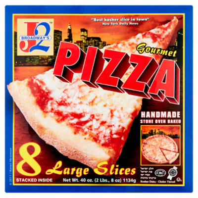 J2 Broadway's Large Slices Gourmet Pizza, 8 count, 40 oz