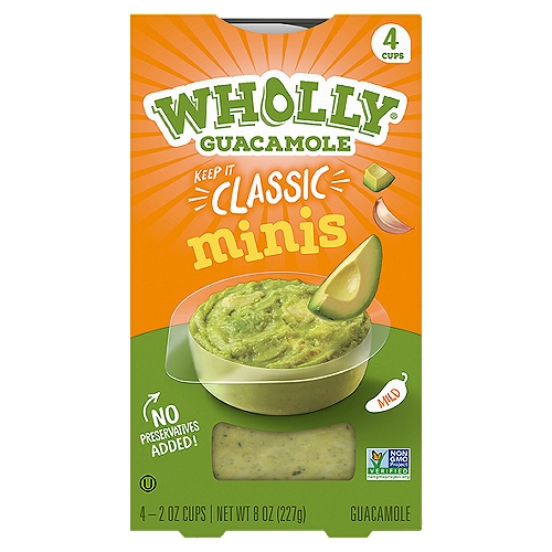 Wholly Guacamole Classic Minis, 2 oz, 4 count
Perfection comes in small packages. For Classic Minis we took the hand scooped flavor of our Classic Guacamole and made it a lot more snackable.